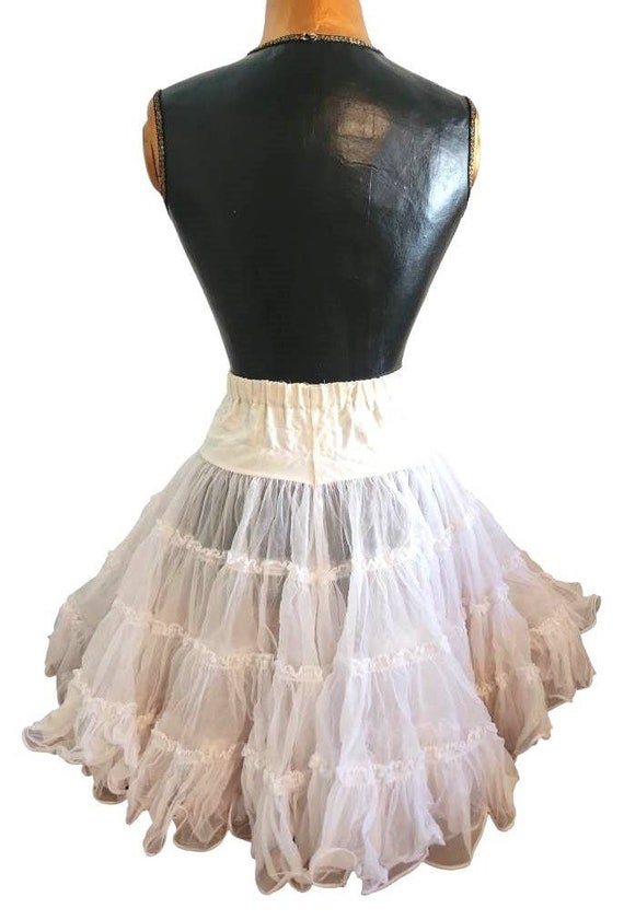 Vtg Malco Modes White Crinoline Full Circle Ruffl… - image 3