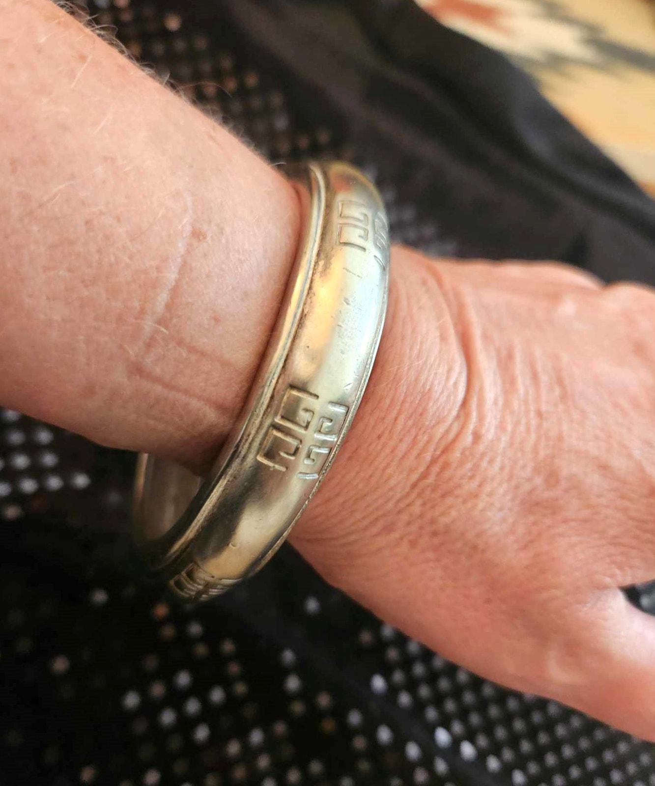 Vintage GIVENCHY Heavy .5 Wide Silver-plated Bangle Bracelet