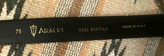 Vintage Araldi Red Reptile Leather Belt Gold Buckle Italian  display picture 1