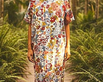 A.n.a Hanna Floral Print Cold Shoulder Tiered Maxi Dress | M - Etsy