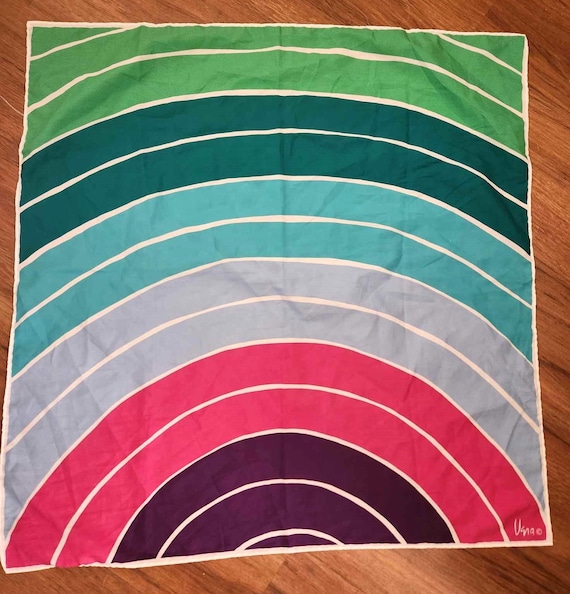 Vintage Vera Neumann Signed Colorful Polyester Rai