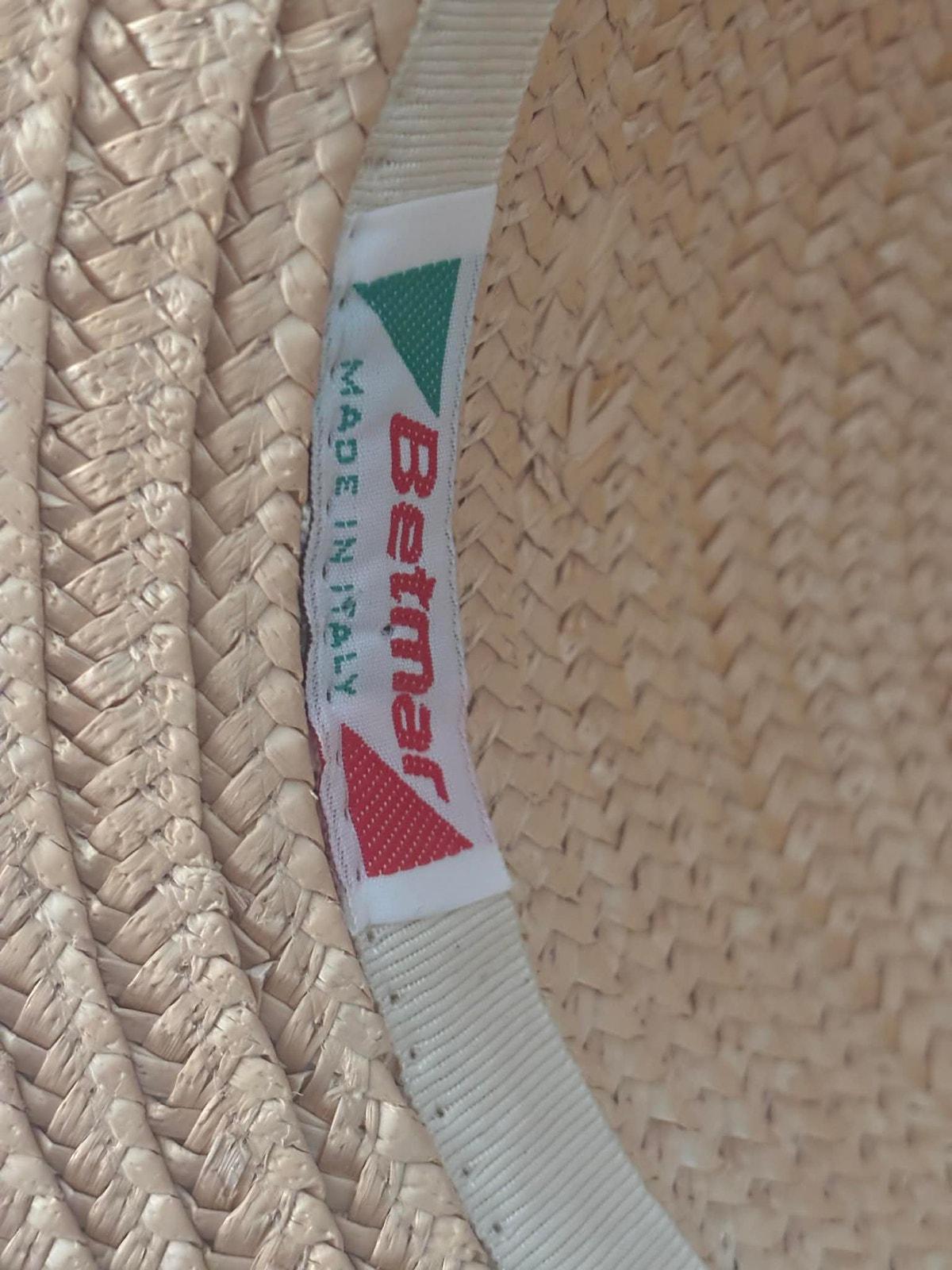 Vintage 1980s Betmar Straw Sun Hat Made in Italy Wide Brim  display picture 3