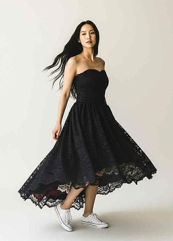 navy blue prom dresses long sleeve Dark Navy High Neck Ball Gown Modest Long Sleeve Formal Dresses RSM675   SELINADRESS