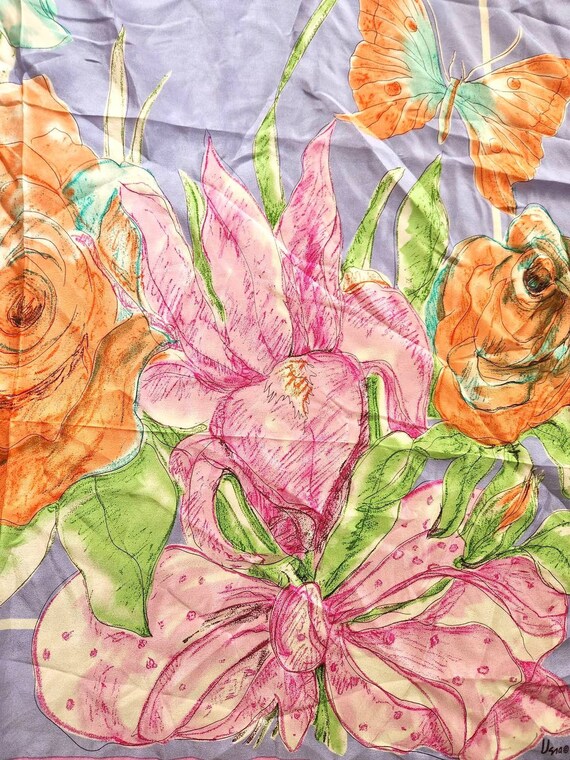 Vintage Prima VERA Collection Signed Floral Silk … - image 4
