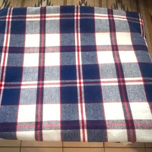 Vintage Style Sur La Table Plaid Tablecloth Red White Blue Cotton Table Linen OVERSIZED image 2