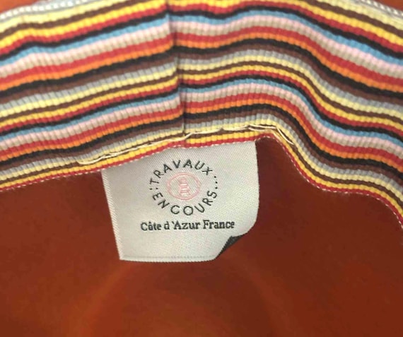 Vintage Travaux Orange Wool Felt Fedora Hat Made in France  display picture 3