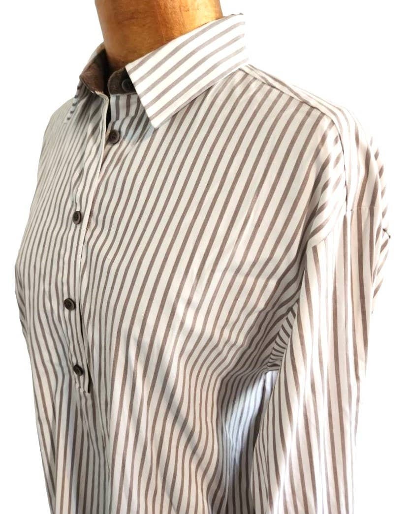 Chemise Femme Chico's Rayée Rouge Moyen Et Blanc - Taille M, Coton Stretch, Excellent état