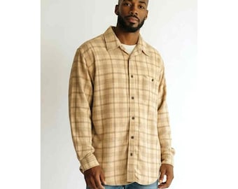Vtg Tommy Bahama Men's Long Sleeve Button Down 100% Silk Shirt Yellow Plaid Size L