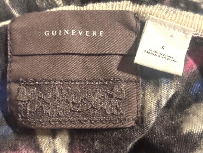 Vtg Guinevere Anthropologie Merino Wool Cardigan S Boho Patterned Open Front Sweater image 6