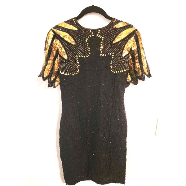 90s stenay silver beaded mesh top s/m