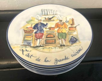 Vintage Set 6 Williams-Sonoma L Art de la Grande Küche Salatteller Japan