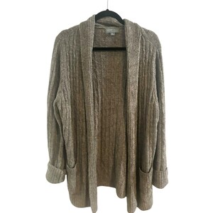Vintage Barefoot Dreams CosyChic Lite geribbeld open vest maat XL Zakken Zijsplitten afbeelding 4