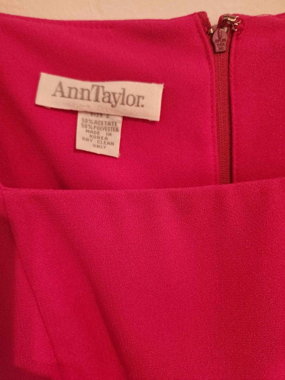 Vintage Ann Taylor Hot Pink Square Neck Dress Drop Pleated Skirt Barbie  Size 2 - Etsy