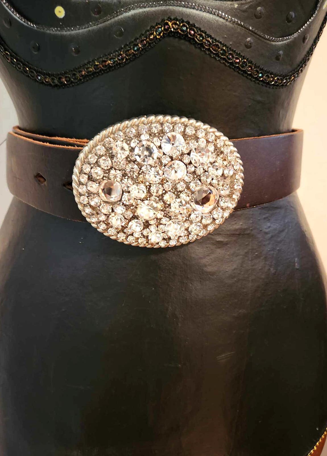 Vintage Douglas Cloutier Brown Leather Belt 4 display picture 2