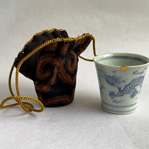 Authentic Kintsugi Repaired Japanese Sake Cup | Antique Ochoko or Guinomi Gold Restoration | Wabi Sabi Collector Grade Gift