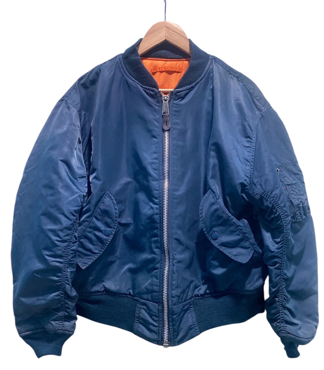 Vintage Alpha Industries Ma-1 Bomber Jacket Navy Blue Made Usa - Etsy
