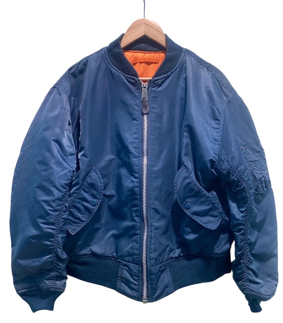 Vintage Alpha Industries Ma-1 Bomber Jacket Navy Blue Made Usa - Etsy