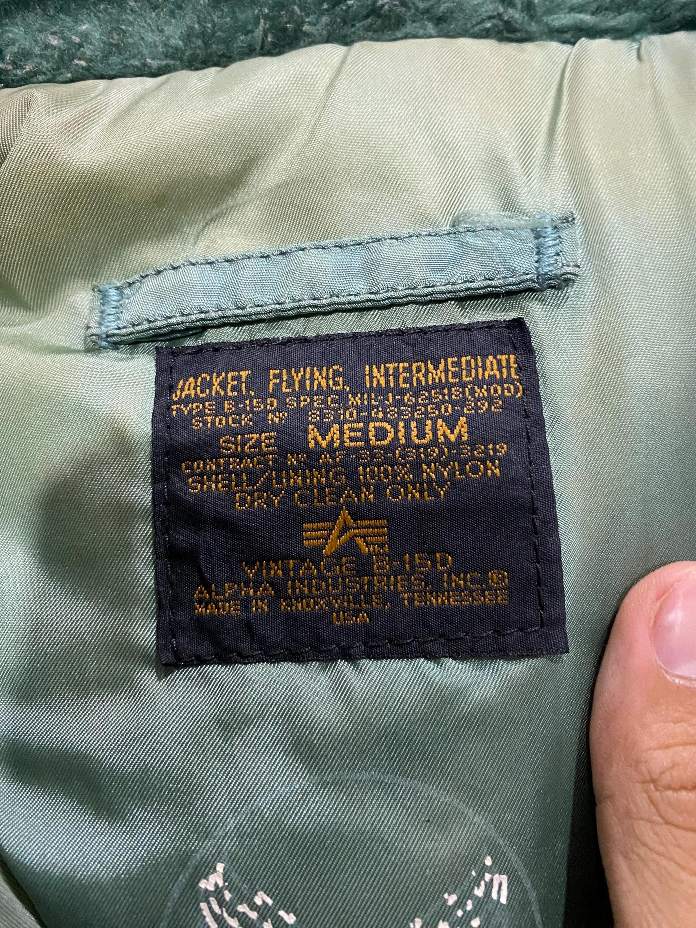 Vintage Alpha Industries B-15 D USAF Ma-1 Bomber Jacket Made Usa