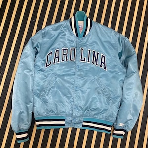 VTG UNC North Carolina Tar Heels Satin Bomber Jacket