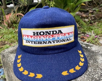 Casquette en jean Honda Racing Team International vintage des années 90