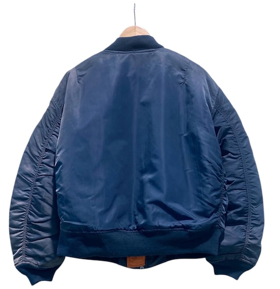 Vintage Alpha Industries Ma-1 Bomber Jacket Navy Blue Made Usa - Etsy