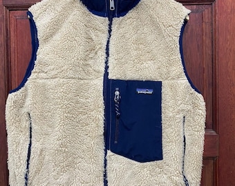 Kurtka-kamizelka Patagonia Deep Pile Sherpa z lat 90., wyprodukowana w USA