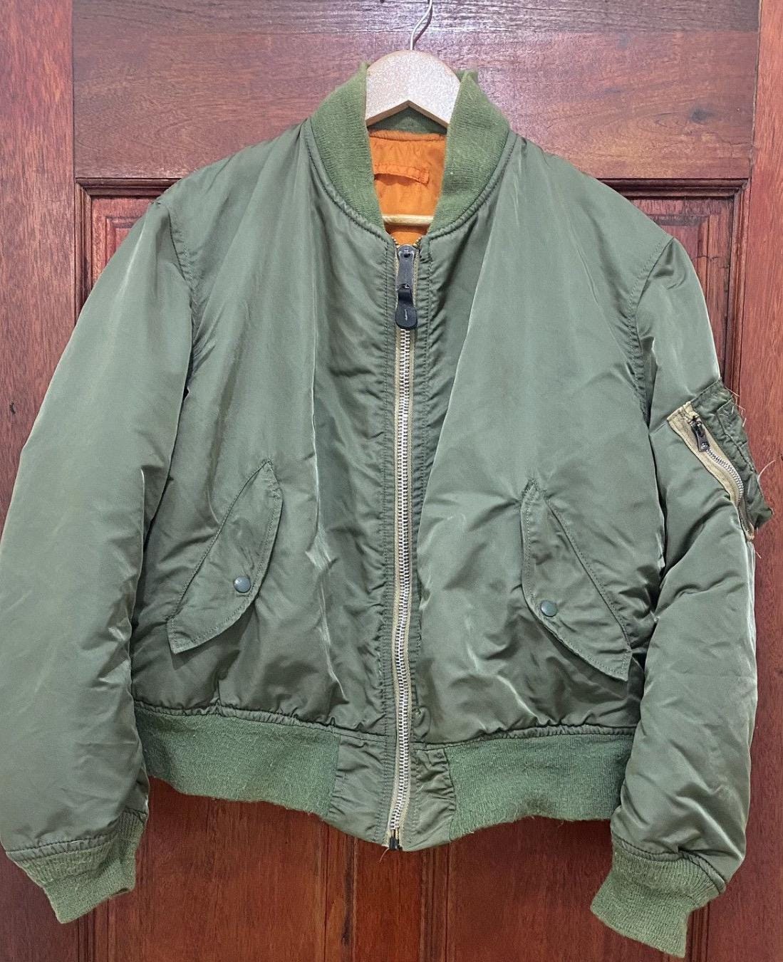 Vintage 80s Alpha Industries Ma-1 Bomber Jacket Olive Green Made