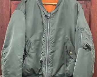 ALPHA INDUSTRIES Reversible Flight MA-1 Bomber Jacket Silver