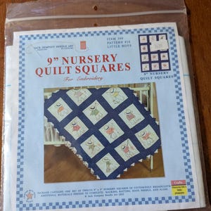 3 Jack Dempsey Needle Art for Embroidery 9&quot; Nursery Quilt Squares Patterns