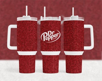 Vaso con purpurina de Dr Pepper