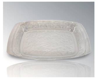 Cazuela rectangular de vidrio Princess House Heritage de 13x8 pulgadas con asas.