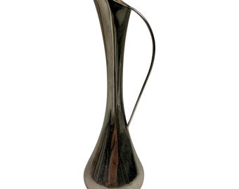 MCM Bud Vase  Made Hong Kong 7in Silver Plated VIntage 1960'S Decor