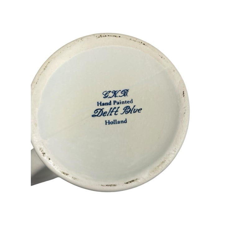 VTG Heineken Beer Mug Hand Painted Delft Blue Windmill Cup Holland Pottery image 7