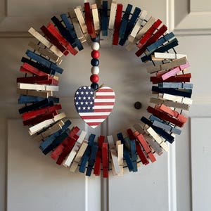 Summer Patriotic Clothespin Door Hanger