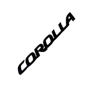 Toyota Corolla Emblem – Matte Black Rear Lettering Overlay Badge