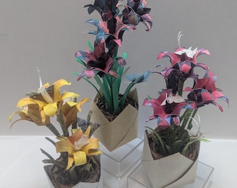 Origami Day Lily Flower Bouquet