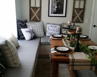 Made To Order Breakfast Nook Cushion And Cover Piping Custom Etsy