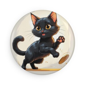 Cute Cat Button Magnet, Adorable Pet Decor, Perfect Gift for Cat Lovers, Fun Fridge Magnet, Home and Office Decoration