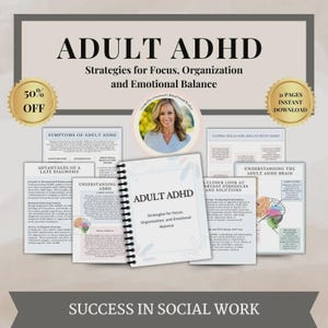 Adult ADHD Therapy Workbook, Adult Adhd Planner, ADHD Late Diagnosis,neurodiversity,therapy journal, emotional regulation,therapist resource