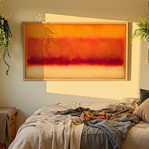 Modern Orange Red Abstract Wall Decor Mid Century Art SP0300
