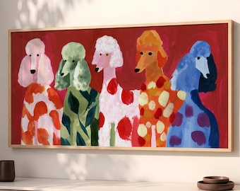 Poodle Wall Art Colorful Dog Print Large Living Room Decor SP0330