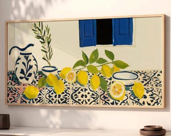 Italian Kitchen Wall Print Sicilian Lemon Olive Branch Poster SP0309