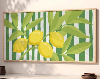 Large Panoramic Lemon Botanical Wood Wall Art for Kitchen, Dining Room Decor SP0340