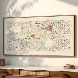 Estampado botánico floral: Cuadro horizontal de gran tamaño para pared SP0118