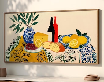 Matisse Lemon Still Life Wall Art Ivory Cream Tone Dining Decor SP0297