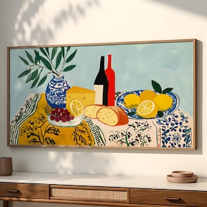 Mediterranean Lemon Still Life Print Large Kitchen Wall Art SP0275