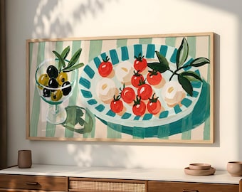 Mediterranean Kitchen Wall Art Tomato Caprese Food Decor SP0345