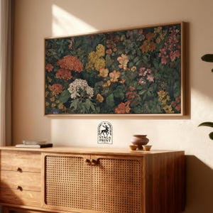 Wildflowers Framed Canvas Art: Vintage Floral Painting, Cottagecore Print SC0001