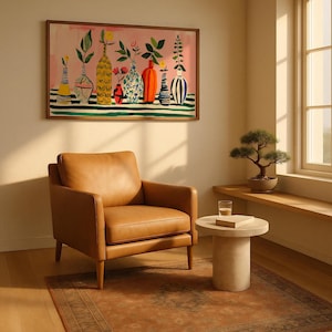 a chair and a table in a room