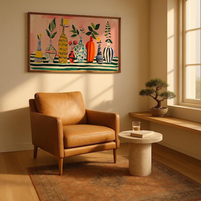 a chair and a table in a room